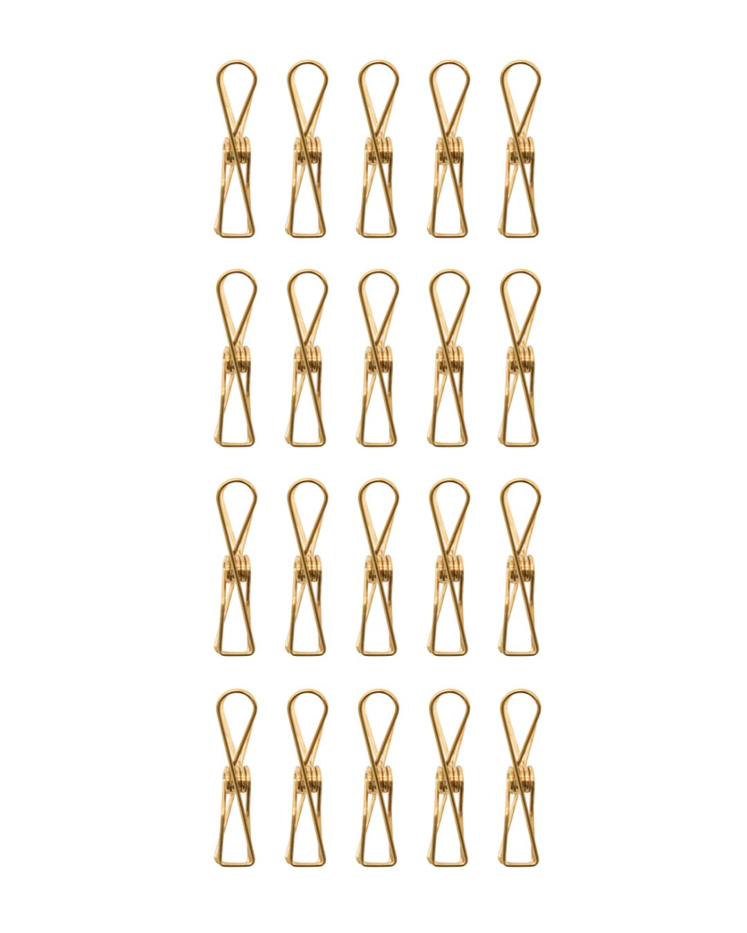 Gold Pegs - XL Size - Pack of 20 Pegs