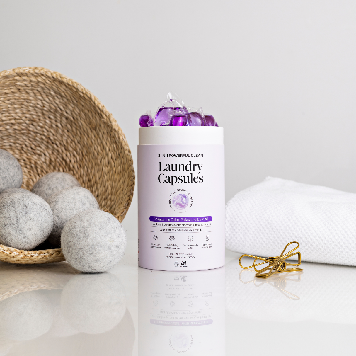 CHAMOMILE CALM Laundry Capsules - Refillable Tube